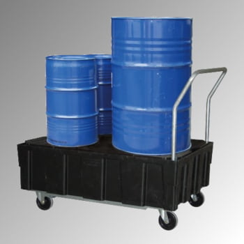 PE-Auffangwanne - fahrbar - 224 l - 600 kg - 1.040 x 1.205 x 805 mm - schwarz - PE-Gitterrost Produktbild 0 PE-Auffangwanne - fahrbar - 224 l - 600 kg - 1.040 x 1.205 x 805 mm - schwarz - PE-Gitterrost online kaufen - Verwendung 0