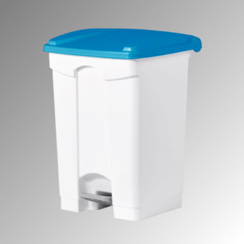 Wertstoffsammler aus Kunststoff - Volumen 45 l - 600 x 410 x 390 mm (HxBxT) - Behälter weiß - Deckel blau Wertstoffsammler aus Kunststoff - Volumen 45 l - 600 x 410 x 390 mm (HxBxT) - Behälter weiß - Deckel blau