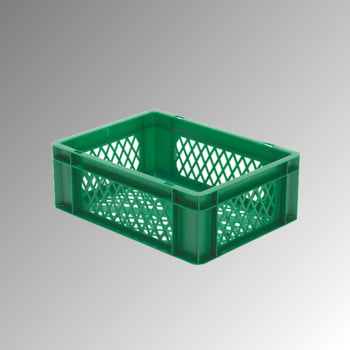 Eurobox - Eurokasten - Volumen 13 l - Boden und Wände durchbrochen - 145 x 300 x 400 mm (HxBxT) - VE 4 Stk. - grau Produktbild 0 Eurobox - Eurokasten - Volumen 13 l - Boden und Wände durchbrochen - 145 x 300 x 400 mm (HxBxT) - VE 4 Stk. - grau online kaufen - Verwendung 0