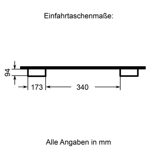 Abmessungen der Einfahrtaschen