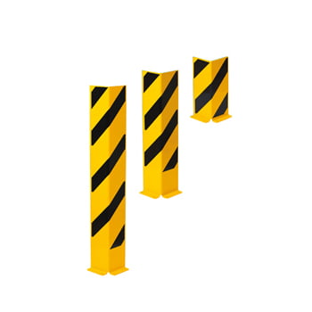 Anfahrschutz aus Stahl - Winkelprofil - 1.200 x 160 x 160 mm (HxBxT) - gelb/schwarz Anfahrschutz aus Stahl - Winkelprofil - 1.200 x 160 x 160 mm (HxBxT) - gelb/schwarz
