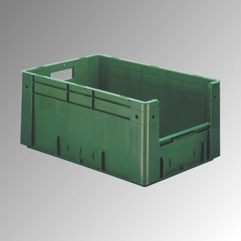 Schwerlast Eurobox - Eurokiste - Volumen 50 l - Boden und Wände geschlossen, mit Eingriff - 270 x 400 x 600 mm (HxBxT) - VE 2 Stk. - grau Schwerlast Eurobox - Eurokiste - Volumen 50 l - Boden und Wände geschlossen, mit Eingriff - 270 x 400 x 600 mm (HxBxT) - VE 2 Stk. - grau