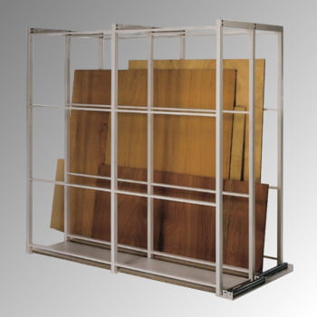 Plattenlager Regal - Anbauregal, 1 Fach - Fachbreite 400 mm - Anlaufrollen - 2.285 x 440 x 2.500 mm (HxBxT) - reinweiß Plattenlager Regal - Anbauregal, 1 Fach - Fachbreite 400 mm - Anlaufrollen - 2.285 x 440 x 2.500 mm (HxBxT) - reinweiß