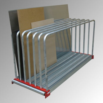 Plattenlager Regal - 9 Fächer - Fachbreite 45 mm - Fachlast 1.000 kg - 1.000 x 800 x 2.030 mm (HxBxT) - verzinkt Plattenlager Regal - 9 Fächer - Fachbreite 45 mm - Fachlast 1.000 kg - 1.000 x 800 x 2.030 mm (HxBxT) - verzinkt