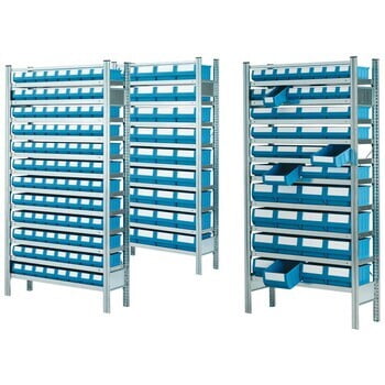 Profi Ordnungsregal - Systemregal - Grundfeld mit 10 Fachböden und 48 Regalkästen - 2.000 x 1.060 x 325 mm (HxBxT) Profi Ordnungsregal - Systemregal - Grundfeld mit 10 Fachböden und 48 Regalkästen - 2.000 x 1.060 x 325 mm (HxBxT)