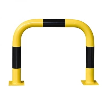 Rammschutz-Bügel Outdoor, Anfahrschutz aus Gütestahl, hochbelastbar, 600 mm Höhe, 750 mm Breite, feuerverzinkt und gelb kunststoffbeschichtet Rammschutz-Bügel Outdoor, Anfahrschutz aus Gütestahl, hochbelastbar, 600 mm Höhe, 750 mm Breite, feuerverzinkt und gelb kunststoffbeschichtet