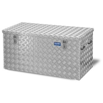 Riffelblech Aluminiumbox - Transportbehälter - Deckel Gasdruckdämpfer - Griffe und Verschlüsse aus Edelstahl - 250 l Vol. - 520 x 1.022 x 525 mm Riffelblech Aluminiumbox - Transportbehälter - Deckel Gasdruckdämpfer - Griffe und Verschlüsse aus Edelstahl - 250 l Vol. - 520 x 1.022 x 525 mm