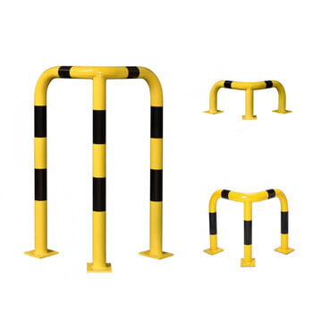 Eck Rammschutz-Bügel Indoor, Anfahrschutz aus Gütestahl, hochbelastbar, 600 mm Breite/Tiefe, Höhe 350 mm, gelb kunststoffbeschichtet Eck Rammschutz-Bügel Indoor, Anfahrschutz aus Gütestahl, hochbelastbar, 600 mm Breite/Tiefe, Höhe 350 mm, gelb kunststoffbeschichtet
