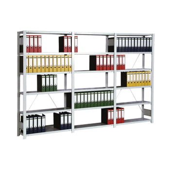 Büroregal m. Tiefenriegel - 2.325 x 1.285 x 626 mm - 7 Böden - verzinkt - Anbauregal Büroregal m. Tiefenriegel - 2.325 x 1.285 x 626 mm - 7 Böden - verzinkt - Anbauregal