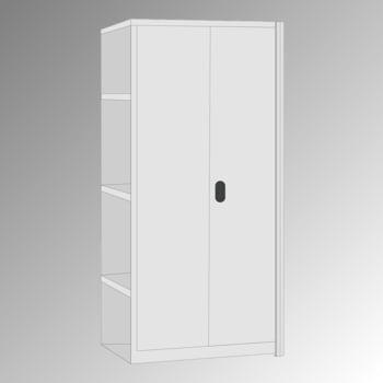 Stahlschrank mit Flügeltüren - 150 kg - 5 Fachböden - 2.000 x 1.005 x 500 mm (HxBxT) - Anbaumodell - lichtgrau Stahlschrank mit Flügeltüren - 150 kg - 5 Fachböden - 2.000 x 1.005 x 500 mm (HxBxT) - Anbaumodell - lichtgrau