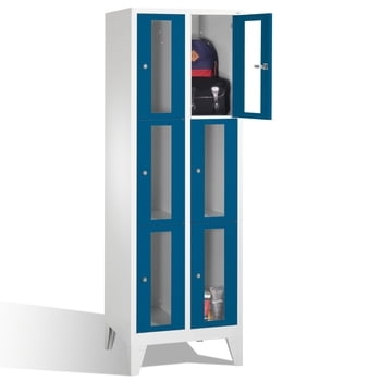 Spindschrank, Schließfächer, Sichtfenster, 6 Fächer (3 x 2) je 300 mm, Türfarbe enzianblau, Korpusfarbe enzianblau, 1.850 x 610 x 500 mm (HxBxT) Produktbild 0 Spindschrank, Schließfächer, Sichtfenster, 6 Fächer (3 x 2) je 300 mm, Türfarbe enzianblau, Korpusfarbe enzianblau, 1.850 x 610 x 500 mm (HxBxT) online kaufen - Verwendung 0