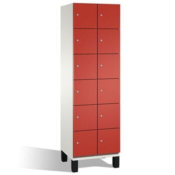 Stahl-Fächerschrank, Spindschrank auf Füßen, Selbstbelüftung, 6 Fächer (6 x 1) je 300 mm, Türfarbe enzianblau, 1.980 x 300 x 525 mm (HxBxT) Produktbild 0 Stahl-Fächerschrank, Spindschrank auf Füßen, Selbstbelüftung, 6 Fächer (6 x 1) je 300 mm, Türfarbe enzianblau, 1.980 x 300 x 525 mm (HxBxT) online kaufen - Verwendung 0