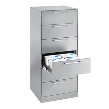 Hängeregistratur, Hängeregisterschrank, Aktenschrank, Büroschrank, DIN A5, 6 Auszüge, 2-bahnig, Farbe lichtgrau, 1.298 x 562 x 600 mm (HxBxT) Hängeregistratur, Hängeregisterschrank, Aktenschrank, Büroschrank, DIN A5, 6 Auszüge, 2-bahnig, Farbe lichtgrau, 1.298 x 562 x 600 mm (HxBxT)
