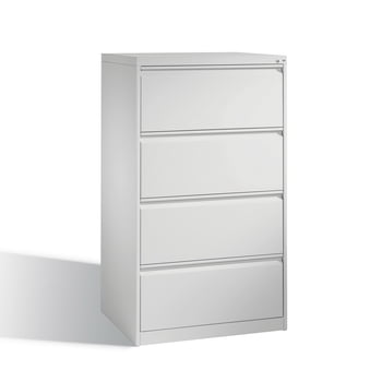 Hängeregisterschrank, Hängeregistratur, Aktenschrank, DIN A4, 4 Auszüge, zweibahnig, Farbe lichtgrau, 1.357 x 787 x 590 mm (HxBxT) Hängeregisterschrank, Hängeregistratur, Aktenschrank, DIN A4, 4 Auszüge, zweibahnig, Farbe lichtgrau, 1.357 x 787 x 590 mm (HxBxT)