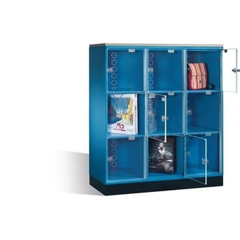 Schließfachschrank, Fächerschrank mit Türen aus Acrylglas, 9 Fächer (3