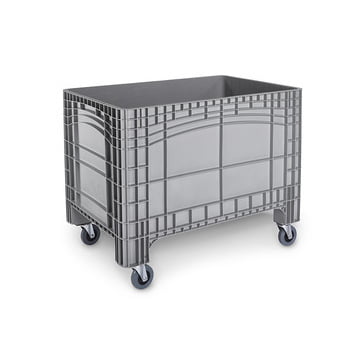 PE Palettenbox - fahrbar - 220 l - 670 x 1.040 x 640 mm (HxBxT) - Wände geschlossen - grau PE Palettenbox - fahrbar - 220 l - 670 x 1.040 x 640 mm (HxBxT) - Wände geschlossen - grau