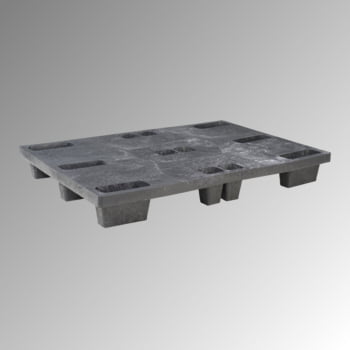 Kunststoff Palette - offen - Polyethylen (PE-RE) - Traglast 1.200 kg - 145 x 800 x 1.200 mm (HxBxT) - schwarz Kunststoff Palette - offen - Polyethylen (PE-RE) - Traglast 1.200 kg - 145 x 800 x 1.200 mm (HxBxT) - schwarz