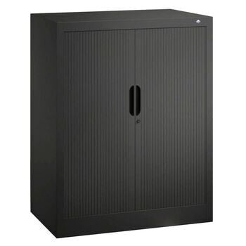 C+P Omnispace, Rollladenschrank, Aktenschrank, Büroschrank, Stahlschrank, abschließbar, 2 Fachböden, Farbe schwarzgrau, 1.230 x 800 x 420 mm (HxBxT) C+P Omnispace, Rollladenschrank, Aktenschrank, Büroschrank, Stahlschrank, abschließbar, 2 Fachböden, Farbe schwarzgrau, 1.230 x 800 x 420 mm (HxBxT)