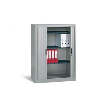 C+P Omnispace, Rollladenschrank, Aktenschrank, Büroschrank, Stahlschrank, abschließbar, 3 Fachböden, Farbe lichtgrau, 1.660 x 1.200 x 420 mm (HxBxT) C+P Omnispace, Rollladenschrank, Aktenschrank, Büroschrank, Stahlschrank, abschließbar, 3 Fachböden, Farbe lichtgrau, 1.660 x 1.200 x 420 mm (HxBxT)