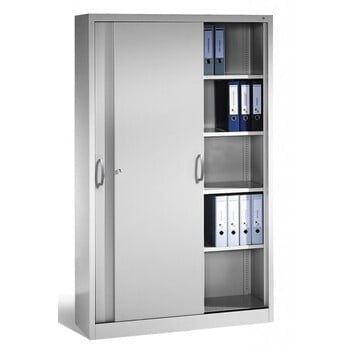 Stahl Schiebetürenschrank, Aktenschrank, Büroschrank, 4 Fachböden, Korpusfarbe schwarzgrau, Frontfarbe schwarzgrau, 1.950 x 1.200 x 400 mm (HxBxT) Stahl Schiebetürenschrank, Aktenschrank, Büroschrank, 4 Fachböden, Korpusfarbe schwarzgrau, Frontfarbe schwarzgrau, 1.950 x 1.200 x 400 mm (HxBxT)