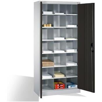 C+P Aktenschrank, Dokumentenschrank mit 21 Fächern, abschließbar, Korpusfarbe lichtgrau, Frontfarbe rubinrot, 1.950 x 930 x 400 mm (HxBxT) C+P Aktenschrank, Dokumentenschrank mit 21 Fächern, abschließbar, Korpusfarbe lichtgrau, Frontfarbe rubinrot, 1.950 x 930 x 400 mm (HxBxT)