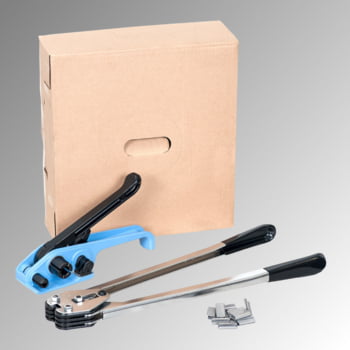 Umreifungs-Set - Bandbreite 13 mm - Spanner - Zange - 750 m PET Kunststoffband Umreifungs-Set - Bandbreite 13 mm - Spanner - Zange - 750 m PET Kunststoffband