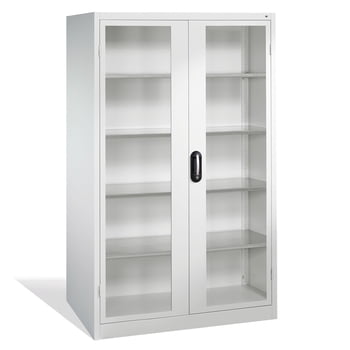 C+P Großraum Werkzeugschrank, Materiallager, Stahlschrank mit Sichtfenstertüren, 4 Fachböden, Farbe lichtgrau, 1.950 x 1.200 x 600 (HxBxT) C+P Großraum Werkzeugschrank, Materiallager, Stahlschrank mit Sichtfenstertüren, 4 Fachböden, Farbe lichtgrau, 1.950 x 1.200 x 600 (HxBxT)
