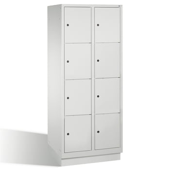 Spindschrank, Schließfächer, Wertsachenschrank mit Sockel, 8 Fächer (4 x 2) je 300 mm, Farbe lichtgrau, 1.800 x 610 x 500 mm (HxBxT) Produktbild 0 Spindschrank, Schließfächer, Wertsachenschrank mit Sockel, 8 Fächer (4 x 2) je 300 mm, Farbe lichtgrau, 1.800 x 610 x 500 mm (HxBxT) online kaufen - Verwendung 0