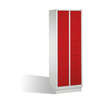 Spindschrank, Schließfächer, Wertsachenschrank mit Sockel, 10 Fächer (5