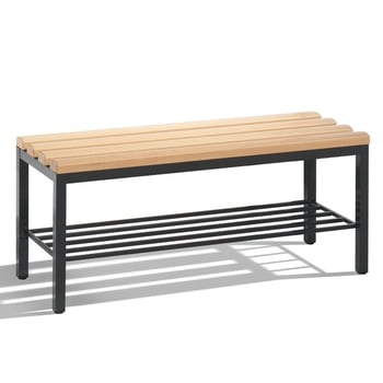 C+P Sitzbank für Umkleide und Garderobe in Verein oder Schule, mit Schuhrost, Gestellfarbe lichtgrau, Hartholzleisten, 420 x 1.000 x 353 mm (HxBxT) C+P Sitzbank für Umkleide und Garderobe in Verein oder Schule, mit Schuhrost, Gestellfarbe lichtgrau, Hartholzleisten, 420 x 1.000 x 353 mm (HxBxT)