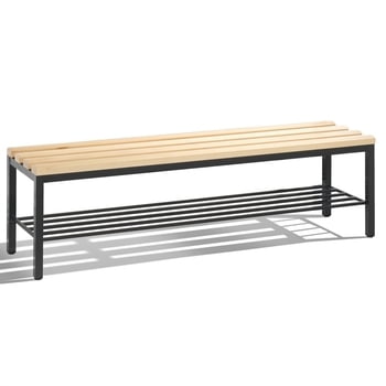 C+P Sitzbank für Umkleide und Garderobe in Verein oder Schule, mit Schuhrost, Gestellfarbe schwarzgrau, Hartholzleisten, 420 x 1.500 x 353 mm (HxBxT) C+P Sitzbank für Umkleide und Garderobe in Verein oder Schule, mit Schuhrost, Gestellfarbe schwarzgrau, Hartholzleisten, 420 x 1.500 x 353 mm (HxBxT)