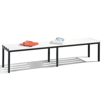 C+P Sitzbank für Umkleide und Garderobe in Verein oder Schule, Gestellfarbe lichtgrau, Kunststoffleisten, 420 x 1.960 x 353 mm (HxBxT) C+P Sitzbank für Umkleide und Garderobe in Verein oder Schule, Gestellfarbe lichtgrau, Kunststoffleisten, 420 x 1.960 x 353 mm (HxBxT)