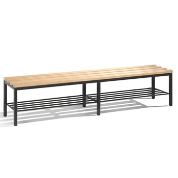 C+P Sitzbank für Umkleide und Garderobe in Verein oder Schule, mit Schuhrost, Gestellfarbe schwarzgrau, Hartholzleisten, 420 x 1.960 x 353 mm (HxBxT) C+P Sitzbank für Umkleide und Garderobe in Verein oder Schule, mit Schuhrost, Gestellfarbe schwarzgrau, Hartholzleisten, 420 x 1.960 x 353 mm (HxBxT)