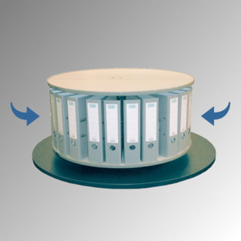 Ordnerdrehsäule - Tischaufsteller - Ordnerrondell - 1 Etage - 24 Ordner - 440 x 810 mm (HxB) - Aktenrondell, Ordner Regal - Hellgrau Ordnerdrehsäule - Tischaufsteller - Ordnerrondell - 1 Etage - 24 Ordner - 440 x 810 mm (HxB) - Aktenrondell, Ordner Regal - Hellgrau