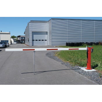 Schranke, Schlagbaum, Wegsperre, Wegfahrsperre, mit Gasdruckfeder, Pendelstütze, Breite 3.730 mm, Bauhöhe 1.000 mm Schranke, Schlagbaum, Wegsperre, Wegfahrsperre, mit Gasdruckfeder, Pendelstütze, Breite 3.730 mm, Bauhöhe 1.000 mm