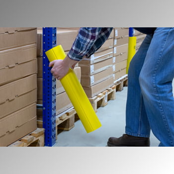 Regalanfahrschutz aus Spezialkunststoff, für Ständerbreiten 100 - 125 mm, Höhe 600 mm, Rammschutz für Palettenregale, Anfahrschutz für Regale Regalanfahrschutz aus Spezialkunststoff, für Ständerbreiten 100 - 125 mm, Höhe 600 mm, Rammschutz für Palettenregale, Anfahrschutz für Regale