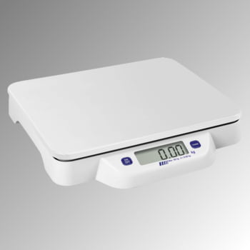 Tischwaage, Paketwaage, batteriebetrieben, Wägebereich 50.000 g, Wiegeschritte 20 g, 2-Tasten Bedienung, optionaler Netzbetrieb möglich Tischwaage, Paketwaage, batteriebetrieben, Wägebereich 50.000 g, Wiegeschritte 20 g, 2-Tasten Bedienung, optionaler Netzbetrieb möglich