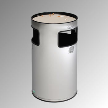 Abfalleimer mit Ascher - Edelstahl - Volumen 69 l - 750 x 420 x 420 mm (HxBxT) - Aschereinsatz Stahl, schwarz Produktbild 0 Abfalleimer mit Ascher - Edelstahl - Volumen 69 l - 750 x 420 x 420 mm (HxBxT) - Aschereinsatz Stahl, schwarz online kaufen - Verwendung 0