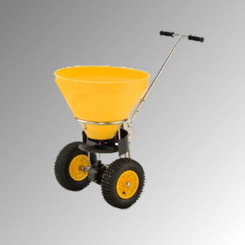 Robuster Streuwagen für Winterdienst und Gartenbau - 6 Streustufen - bis 4 m Streubreite - Volumen 50 l - luftbereift - Edelstahl/Composite Robuster Streuwagen für Winterdienst und Gartenbau - 6 Streustufen - bis 4 m Streubreite - Volumen 50 l - luftbereift - Edelstahl/Composite