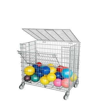 Ballwagen, Drahtgitterwagen, Rollbehälter, Metallkorb, verzinkt, Füllhöhe 870 mm, 4 Lenkrollen, 150 kg Tragkraft, 1.000 x 1.040 x 610 mm (HxBxT) Ballwagen, Drahtgitterwagen, Rollbehälter, Metallkorb, verzinkt, Füllhöhe 870 mm, 4 Lenkrollen, 150 kg Tragkraft, 1.000 x 1.040 x 610 mm (HxBxT)