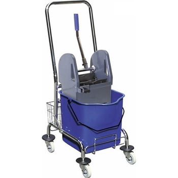 Reinigungswagen, Putzwagen, Einfachfahreimer, Clean Trolley, 27 l Volumen mit Schubstage und 4 Lenkrollen, Doppelbacken-Mopp-Presse mit Hebel Reinigungswagen, Putzwagen, Einfachfahreimer, Clean Trolley, 27 l Volumen mit Schubstage und 4 Lenkrollen, Doppelbacken-Mopp-Presse mit Hebel