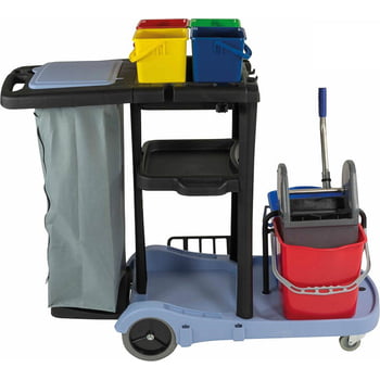 Servicewagen, Reinigungswagen für Zimmerservice, Raumpflege, Wischmopphalter, Mopp-Presse, Müllsackhalter, Roomservice, Abfallwagen Servicewagen, Reinigungswagen für Zimmerservice, Raumpflege, Wischmopphalter, Mopp-Presse, Müllsackhalter, Roomservice, Abfallwagen
