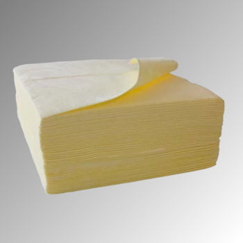 Bindevlies - Chemikalien - Bindemitteltücher - Einlagig - 400 x 500 mm - VE 200 Stk. - Aufnahmekapazität 144 l - gelb Bindevlies - Chemikalien - Bindemitteltücher - Einlagig - 400 x 500 mm - VE 200 Stk. - Aufnahmekapazität 144 l - gelb