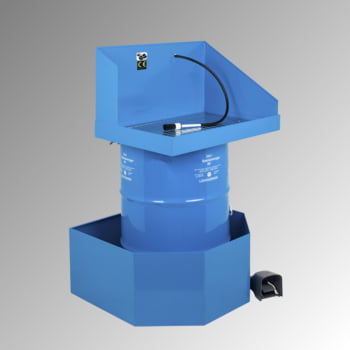Teilereiniger - Teilewaschgerät - Auffangwanne - 1 x 200 l Fass Purgasol - Traglast 80 kg - Arbeitshöhe 922 mm Teilereiniger - Teilewaschgerät - Auffangwanne - 1 x 200 l Fass Purgasol - Traglast 80 kg - Arbeitshöhe 922 mm