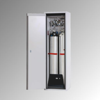 Druckgasflaschenschrank, Gasflaschenschrank, für 2 x 50 l Gasflaschen, Schutzgas, Feuerwiderstand G90, 2.050 x 598 x 615 mm (HxBxT), lichtgrau Druckgasflaschenschrank, Gasflaschenschrank, für 2 x 50 l Gasflaschen, Schutzgas, Feuerwiderstand G90, 2.050 x 598 x 615 mm (HxBxT), lichtgrau