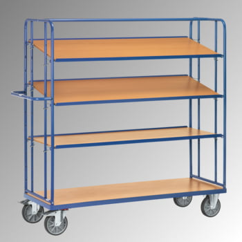 Fetra - Etagenwagen m. Schrägböden - Tragkraft 500 kg - 1.800 x 1.430 x 620 mm (HxBxT) - 4 Böden Fetra - Etagenwagen m. Schrägböden - Tragkraft 500 kg - 1.800 x 1.430 x 620 mm (HxBxT) - 4 Böden