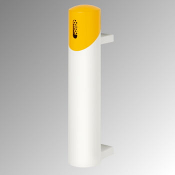 Wandascher aus Stahlblech - Volumen 1,4 l - 510 x 100 x 170 mm (HxBxT) - verkehrsweiß/verkehrsgelb Wandascher aus Stahlblech - Volumen 1,4 l - 510 x 100 x 170 mm (HxBxT) - verkehrsweiß/verkehrsgelb