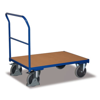 Plattform-Transportwagen - Basis-Schiebebügelwagen - Traglast 500 kg - Ladefläche 700 x 1.030 mm (BxT) - enzianblau Plattform-Transportwagen - Basis-Schiebebügelwagen - Traglast 500 kg - Ladefläche 700 x 1.030 mm (BxT) - enzianblau