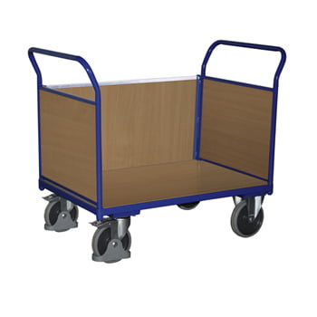 Transportwagen, Dreiwandwagen - Tragkraft 400 kg - Ladefläche 475 x 850 mm - Holzwände Transportwagen, Dreiwandwagen - Tragkraft 400 kg - Ladefläche 475 x 850 mm - Holzwände