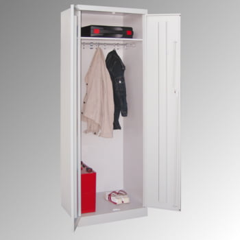 Garderobenschrank - 1 Fachboden - Kleiderstange - 1.800x600x500 mm (HxBxT) - Zylinderschloss - feuerrot Garderobenschrank - 1 Fachboden - Kleiderstange - 1.800x600x500 mm (HxBxT) - Zylinderschloss - feuerrot